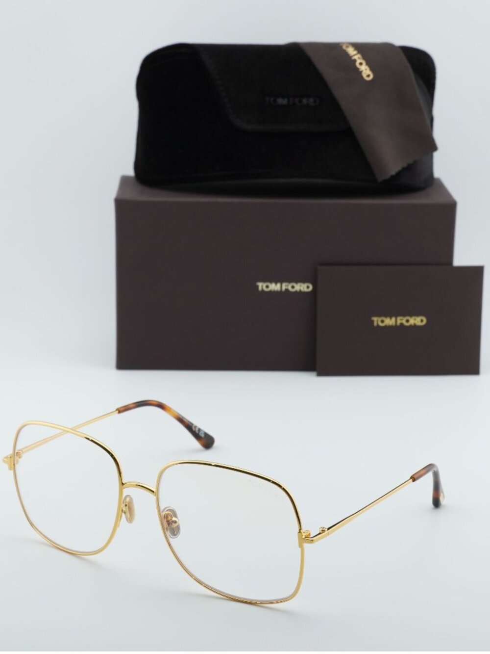 Tom Ford FT6048-B 030 Square Eyeglasses 59mm - Gold / Blue Light Block